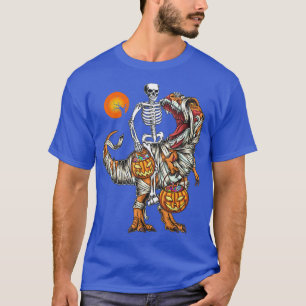 T-shirt Skeleton équitation maman Dinosaur T Rex Citrouill
