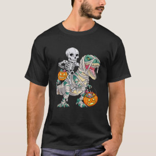 T-shirt Skeleton équitation maman Dinosaur T Rex Hallowee