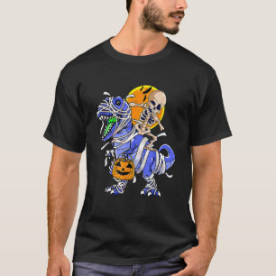 T-shirt Skeleton équitation maman Dinosaur T rex Halloween