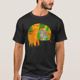 T-shirt Skeleton équitation maman Dinosaur T rex Halloween