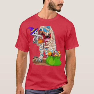 T-shirt Skeleton équitation maman Dinosaur T rex Halloween