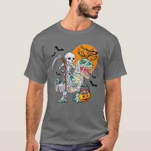 T-shirt Skeleton équitation maman Dinosaur T Rex Halloween