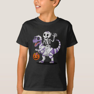 T-shirt Skeleton équitation maman Dinosaur T rex Halloween
