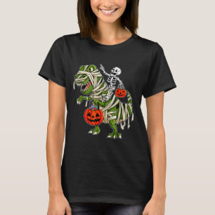 T-shirt Skeleton équitation maman Dinosaur T rex Halloween