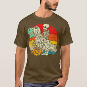 T-shirt Skeleton équitation maman Dinosaur T rex Halloween