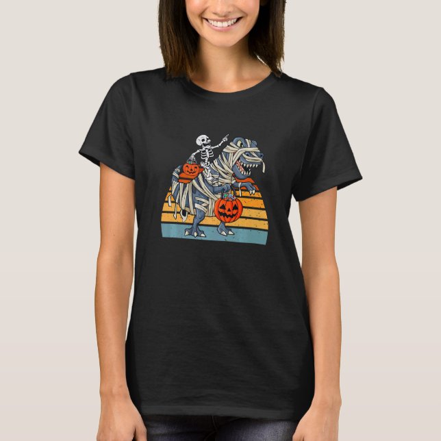 T-shirt Skeleton équitation Rex Trick ou Treat Kids Love D (Devant)