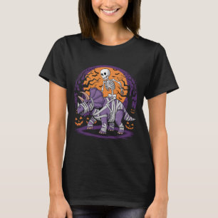 T-shirt Skeleton fait un triceratops Halloween