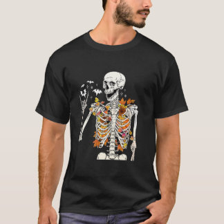 T-shirt Skeleton Flower Grateful Thanksgiving Aut