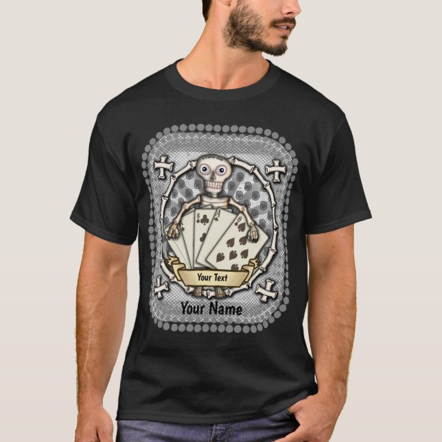 T-shirt Skeleton Gambler Poker (Devant)