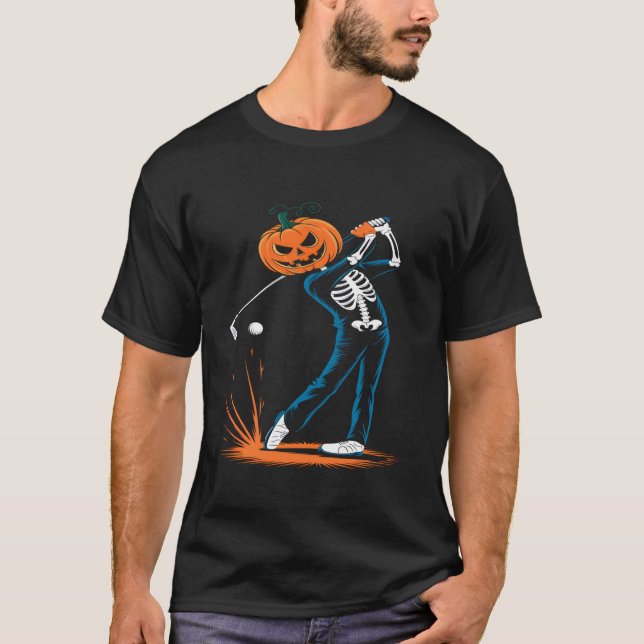 T-shirt Skeleton Golf Halloween T Shirt (Devant)