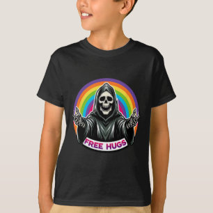 T-shirt Skeleton Grim Reaper Halloween Funny Arc-en-ciel g