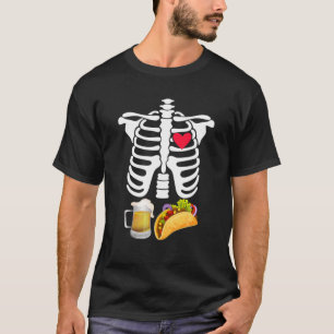 T-shirt Skeleton Grossesse Bière Tacos X Ray Halloween Co