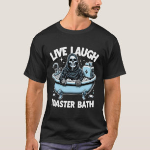 T-shirt Skeleton Halloween Live Lauder Toaster Bath Design