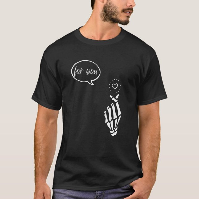 T-shirt Skeleton Hand Mini Heart Valentine Love Anti Bully (Devant)