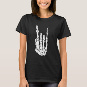 T-shirt Skeleton Hands Rock N Roll Music Heavy Rock