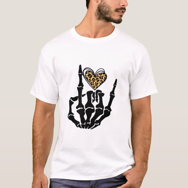 T-shirt Skeleton Heart Hands Classic (Devant)