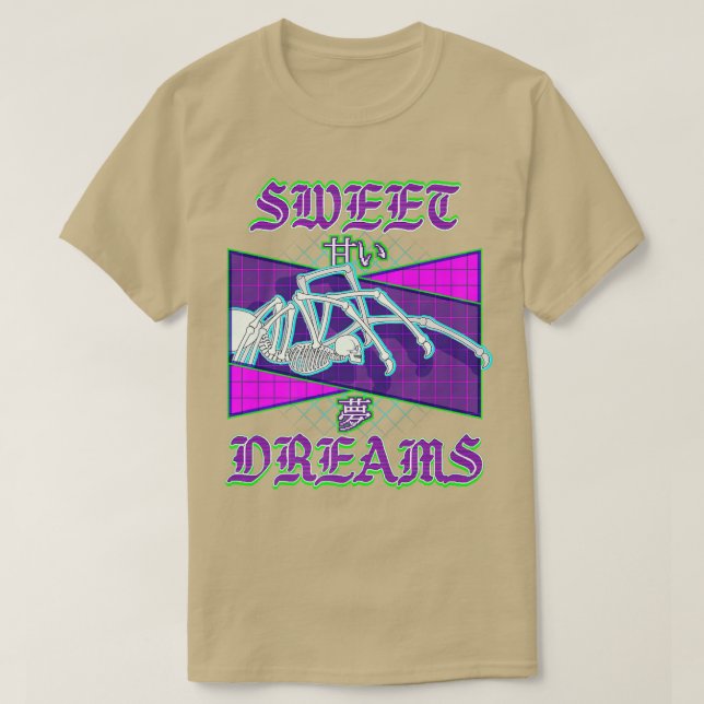 T-shirt Skeleton humain Spider Vaporwave Style Outrun Stre (Design devant)