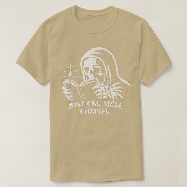 T-shirt Skeleton Livre de lecture juste un autre chapitre  (Design devant)