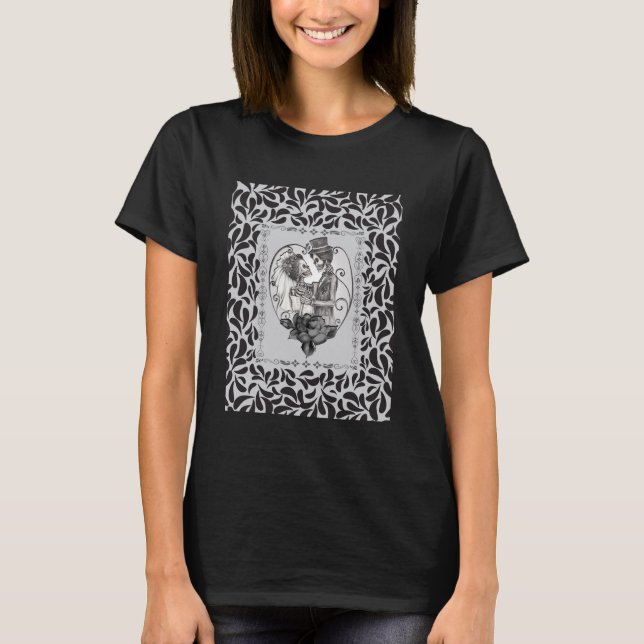 T-shirt Skeleton Love Couple Mariage Danse (Devant)