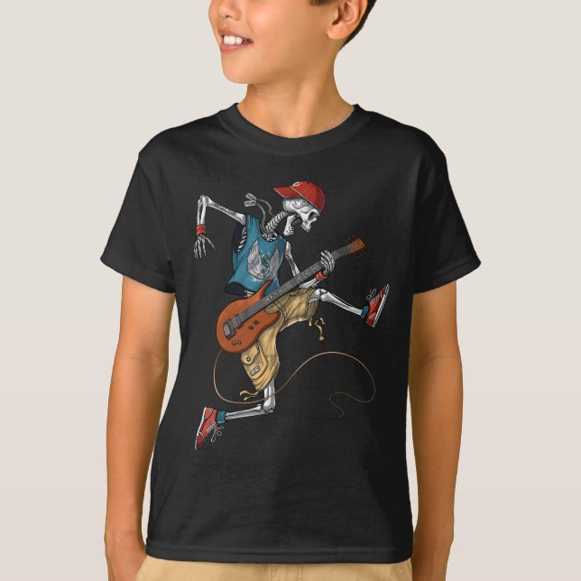 T-shirt Skeleton Metal Guitarist (Devant)
