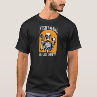T-shirt Skeleton nuit avant café Retro Costume Hal