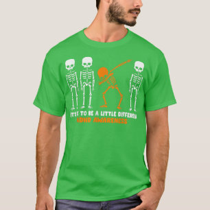 T-shirt Skeleton Orange Ribbon TDAH Sensibilisation Hallow
