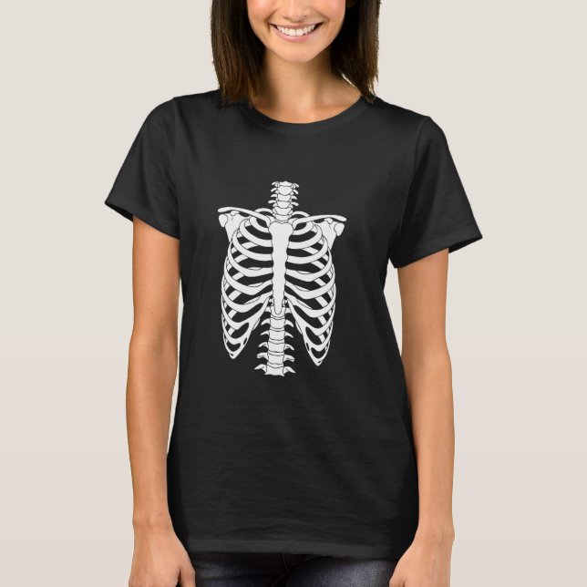 T-shirt Skeleton Rib Cage Graphique graphique pour Hallowe (Devant)