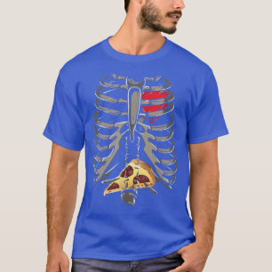 T-shirt Skeleton Rib Cage Pizza Xray Costume drôle Hallowe