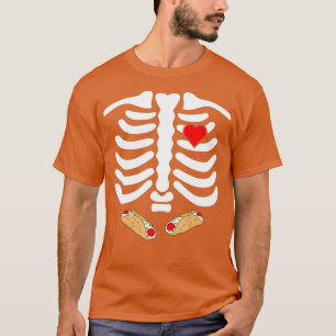 T-shirt Skeleton Ribs Junk Food Belly Cannoli Funny