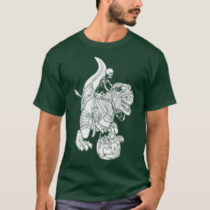 T-shirt Skeleton Rider Dinosaur T Re Halloween Rider Funn