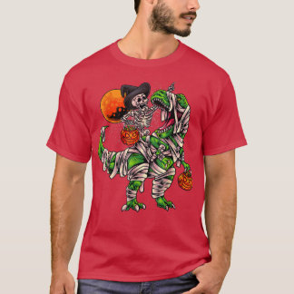 T-shirt Skeleton Riding Skeleton Dinosaur Drôle T re Hallo