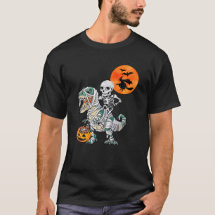 T-shirt Skeleton Riding T Rex Dinosaur Mummy, Salle Citrou