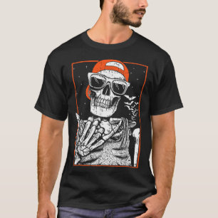 T-shirt Skeleton Rocker Halloween Costume Musique Cool