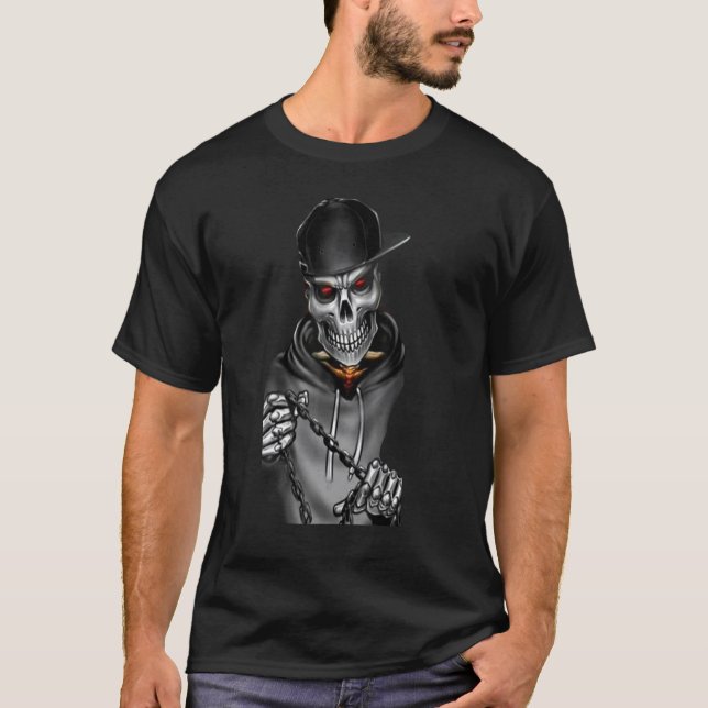 T-shirt Skeleton Scary Costume d'Halloween (Devant)