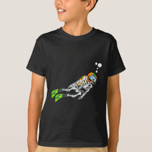 T-shirt Skeleton Scuba Plongée Halloween Citrouille Plonge