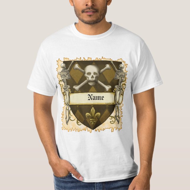 T-shirt Skeleton Shield   (Devant)