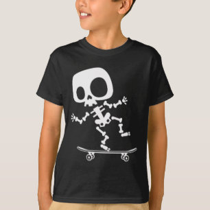 T-shirt Skeleton Skateboard Halloween Costume amusant Skat