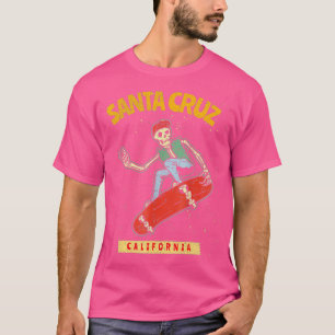 T-shirt Skeleton Skateboard Père Noël Cruz Calif