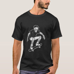 T-shirt Skeleton Skateboarder Punk Rock Halloween Skull Ca