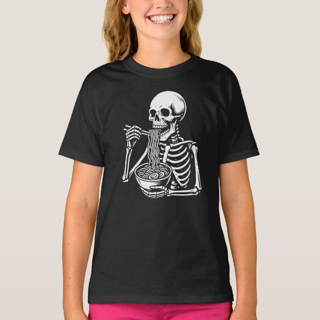 T-shirt Skeleton Slurping Noodles (Devant)
