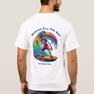 T-shirt Skeleton Surfer En Vague