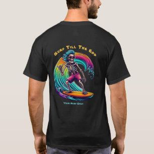 T-shirt Skeleton Surfer En Vague