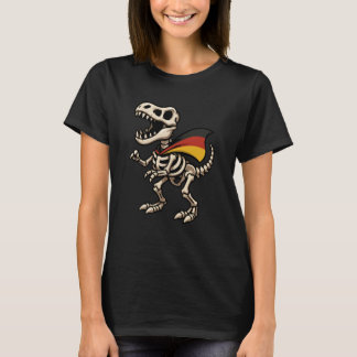 T-shirt Skeleton Trex Dinosaur Germany Flag Halloween Boys