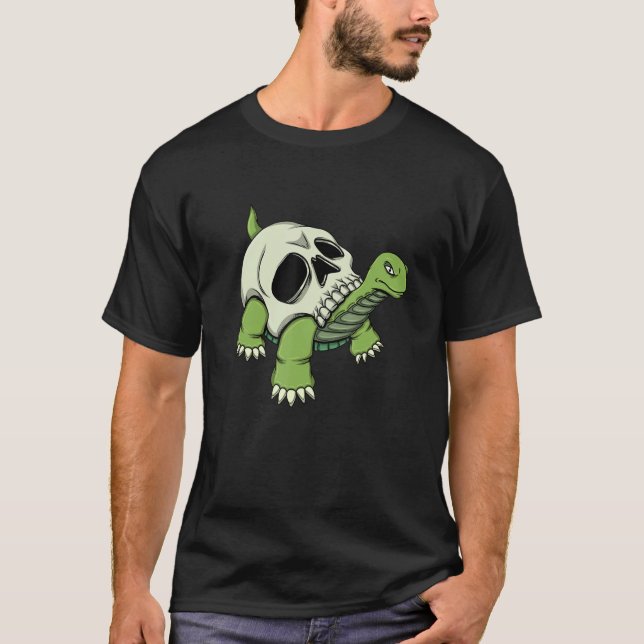 T-shirt Skeleton Turtle Shell Skeleton Head (Devant)