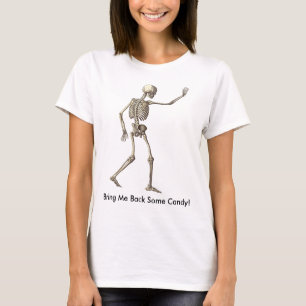 T-shirt Skeleton Waving Ramener Candy Womens