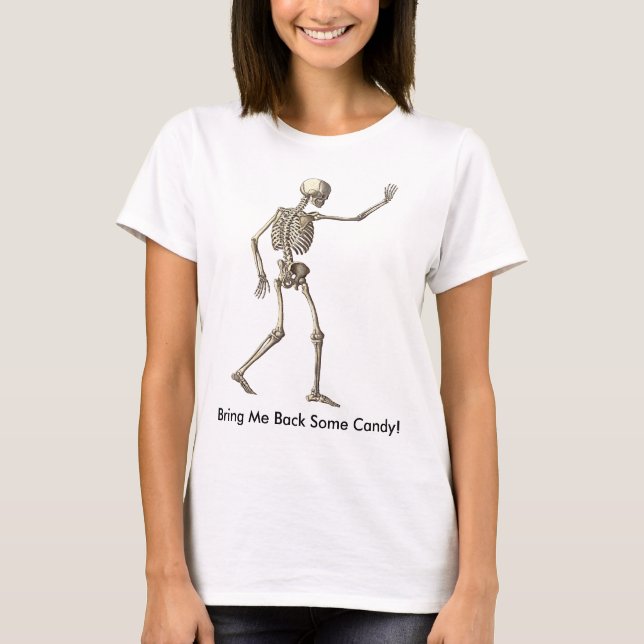 T-shirt Skeleton Waving Ramener Candy Womens (Devant)