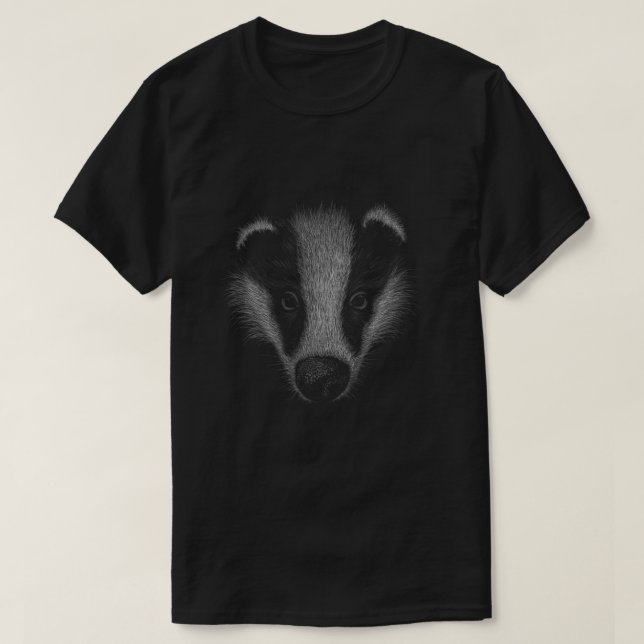 T-shirt SketchArt WildLife dessin au crayon de blaireau eu (Design devant)
