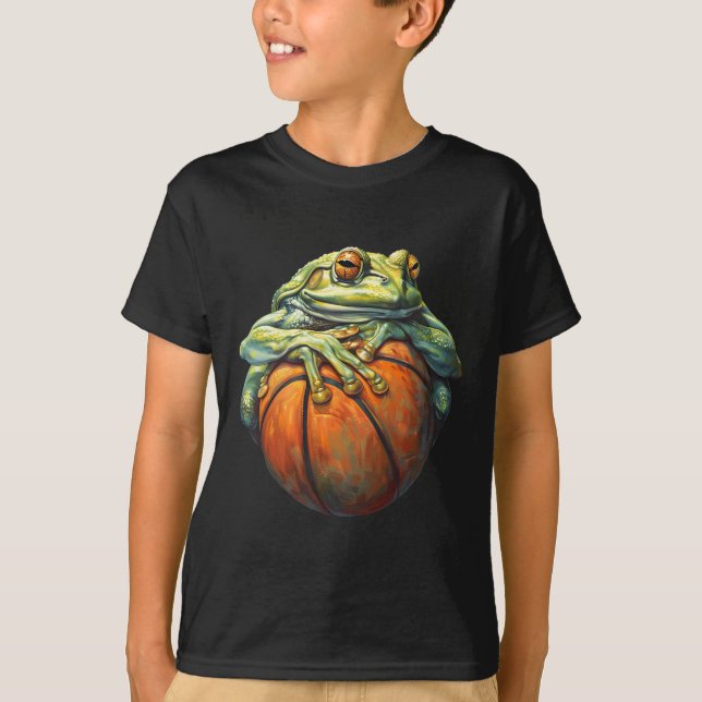 T-shirt Sketll Frog Bll Player Artwork Drawing Sketll Hoop (Devant)