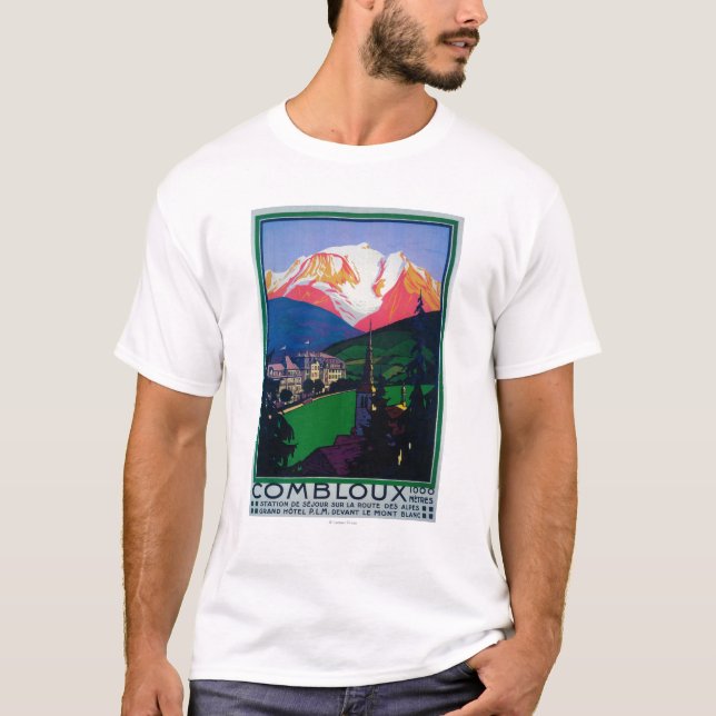 T-shirt Ski à l'affiche promotionnelle de Combloux (Devant)