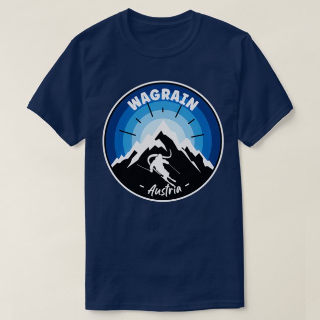T-shirt Ski À Wagrain Autriche Bleu (Design devant)